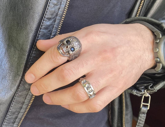 Blumen Totenkopf Ring
