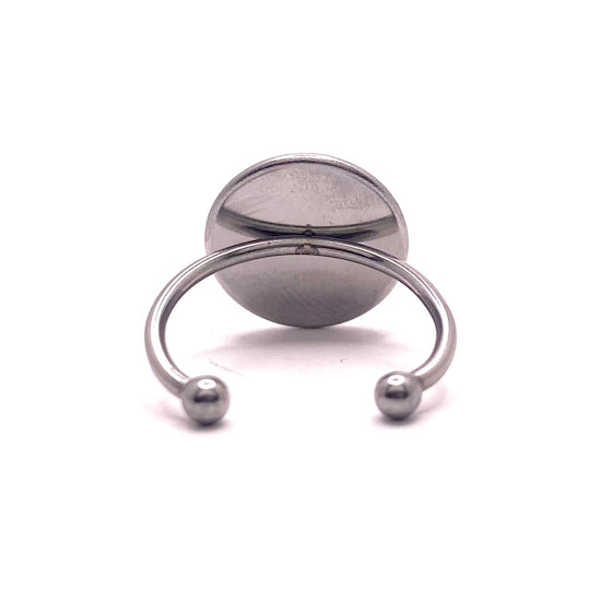 Bohemian Rosen Totenkopfring verstellbar