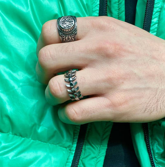 Edelstahl Drachen Wirbelsäule Ring