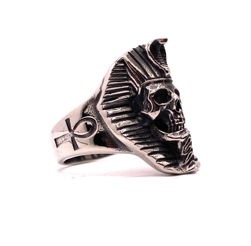 Pharao Totenkopfring aus Edelstahl