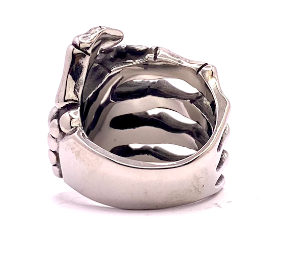Edelstahlring Skeletthand Ring