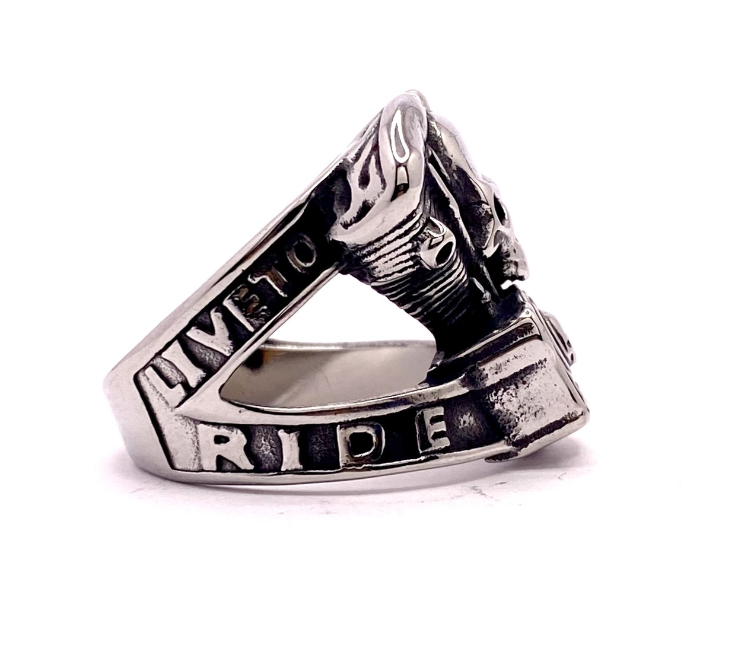 Motorrad Motor Totenkopfring